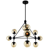 9614P39-10-101 Glow 10 Light Chandelier With Black Finish