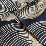 9619 Bling Hoop Dance doppler effect circles shimmer black gold metallic Wallpaper 3D