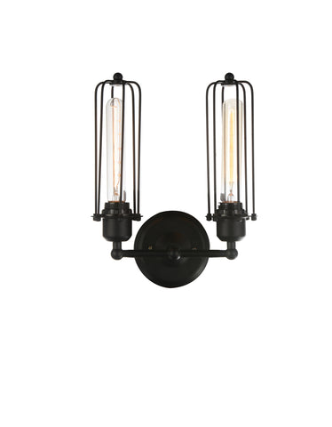 9624W10-2-101 Benji 2 Light Wall Sconce With Black Finish