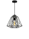 9625P16-1-101 Bagheera 1 Light Down Pendant With Black Finish