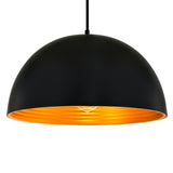 9629P16-1-101 Modest 1 Light Down Pendant With Black Finish