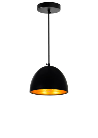 9630P7-1-101 Modest 1 Light Down Mini Pendant With Black Finish