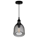 9638P7-1-101 Drea 1 Light Down Mini Pendant With Black Finish