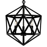 9641P17-3-101 Amazon 3 Light Up Pendant With Black Finish