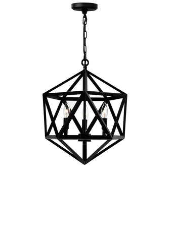 9641P17-3-101 Amazon 3 Light Up Pendant With Black Finish