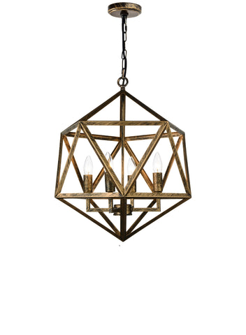 9641P20-4-128 Amazon 4 Light Up Pendant With Antique forged copper Finish