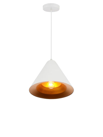 9666P10-1-142 Keila 1 Light Down Pendant With Matte White & Gold Finish