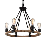 9671P25-6-101 Ganges 6 Light Up Chandelier With Black Finish