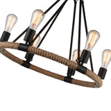 9671P25-6-101 Ganges 6 Light Up Chandelier With Black Finish