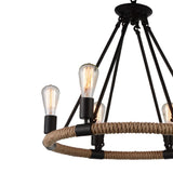 9671P25-6-101 Ganges 6 Light Up Chandelier With Black Finish