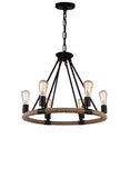 9671P25-6-101 Ganges 6 Light Up Chandelier With Black Finish