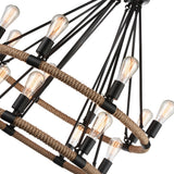 9671P33-14-101 Ganges 14 Light Up Chandelier With Black Finish