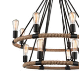 9671P33-14-101 Ganges 14 Light Up Chandelier With Black Finish