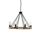 9671P33-8-101 Ganges 8 Light Up Chandelier With Black Finish