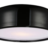 9688C14-2-171 Campton 2 Light Drum Shade Flush Mount With Black Finish