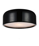 9688C14-2-171 Campton 2 Light Drum Shade Flush Mount With Black Finish