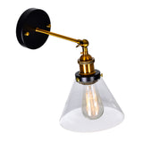 9735W7-1-101 Eustis 1 Light Wall Sconce With Black & Gold Brass Finish