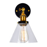 9735W7-1-101 Eustis 1 Light Wall Sconce With Black & Gold Brass Finish