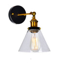 9735W7-1-101 Eustis 1 Light Wall Sconce With Black & Gold Brass Finish