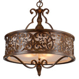 9807P21-5-116-A Nicole 5 Light Drum Shade Chandelier With Brushed Chocolate Finish