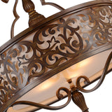 9807P21-5-116-A Nicole 5 Light Drum Shade Chandelier With Brushed Chocolate Finish