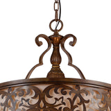 9807P21-5-116-A Nicole 5 Light Drum Shade Chandelier With Brushed Chocolate Finish