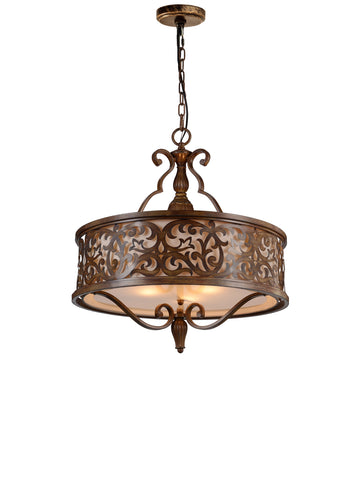 9807P21-5-116-A Nicole 5 Light Drum Shade Chandelier With Brushed Chocolate Finish