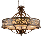 9807P39-6-116 Nicole 6 Light Drum Shade Chandelier With Brushed Chocolate Finish