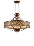 9807P39-6-116 Nicole 6 Light Drum Shade Chandelier With Brushed Chocolate Finish