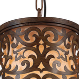 9807P9-1-116 Nicole 1 Light Drum Shade Mini Pendant With Brushed Chocolate Finish