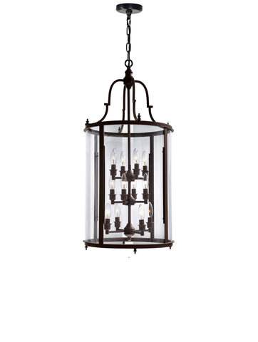 9809P17-12-109-A Desire 12 Light Drum Shade Chandelier With Oil Rubbed Bronze Finish