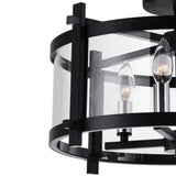 9827C18-4-101 Miette 4 Light Cage Flush Mount With Black Finish