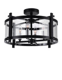 9827C18-4-101 Miette 4 Light Cage Flush Mount With Black Finish