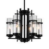 9827P18-6-101 Sierra 6 Light Up Chandelier With Black Finish