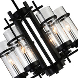 9827P18-6-101 Sierra 6 Light Up Chandelier With Black Finish