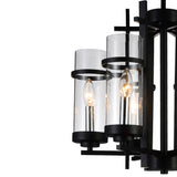 9827P18-6-101 Sierra 6 Light Up Chandelier With Black Finish