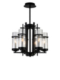 9827P18-6-101 Sierra 6 Light Up Chandelier With Black Finish