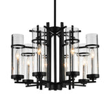 9827P26-8-101 Sierra 8 Light Up Chandelier With Black Finish