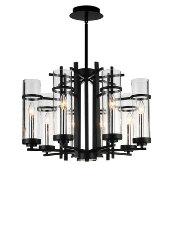 9827P26-8-101 Sierra 8 Light Up Chandelier With Black Finish