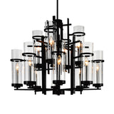 9827P30-12-101-A Sierra 12 Light Up Chandelier With Black Finish