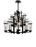 9827P30-12-101-A Sierra 12 Light Up Chandelier With Black Finish