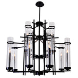 9827P38-12-101 Sierra 12 Light Up Chandelier With Black Finish