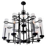 9827P38-12-101 Sierra 12 Light Up Chandelier With Black Finish