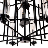 9827P38-12-101 Sierra 12 Light Up Chandelier With Black Finish