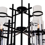 9827P38-12-101 Sierra 12 Light Up Chandelier With Black Finish