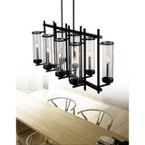 9827P38-8-RC-101 Sierra 8 Light Up Chandelier With Black Finish