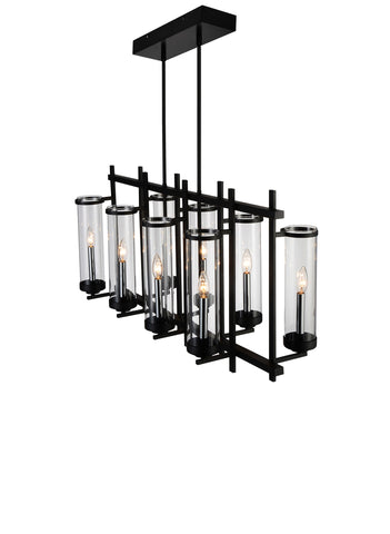 9827P38-8-RC-101 Sierra 8 Light Up Chandelier With Black Finish