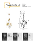 9836P17-4-125 Electra 4 Light Up Chandelier With Oxidized Bronze Finish