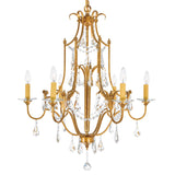 9836P28-6-125 Electra 6 Light Up Chandelier With Oxidized Bronze Finish