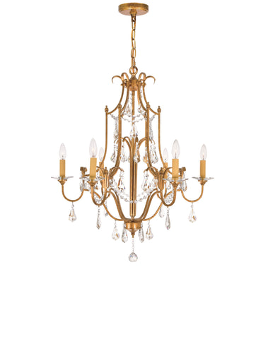 9836P28-6-125 Electra 6 Light Up Chandelier With Oxidized Bronze Finish